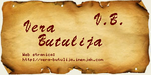 Vera Butulija vizit kartica